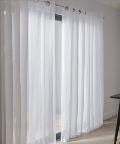 White Transparent Sheer Curtain In Chic Fabric 145 X 260cm