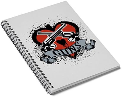 GUNS Spiral Notebook Journal - Ruled Line (Grey Cover)