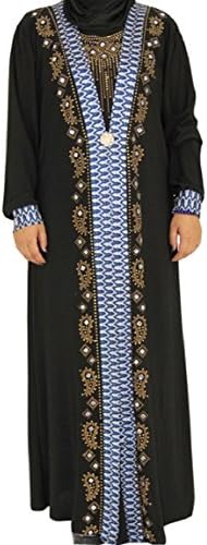 yibiyuan Women Long Abaya Islamic Dress Muslim Dubai Kaftan Long Sleeve Evening Gown