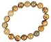 Viable Harvest 10mm Natural Stone Beaded Bracelet, Jasper Round with Reinforced Stretch Fit (Picture Stone)