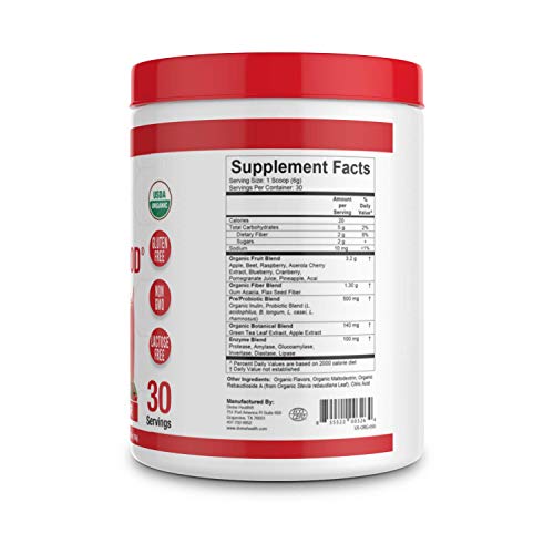 Dr.Colbert's Organic Supremefood® Twin Pack - One Fermented Green Supremefood Apple Cinnamon Flavored Veggie Blend, (30 Day Supply) + One Organic Red Supremefood® with Probiotics (30 Day Supply)