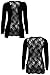 My1stWish Womens 78S Floral Lace Back Ladies Long Boyfriend Summer Cardigan Size 4/6 Black