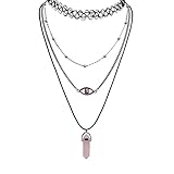 Zhenhui Multi Layers Tattoo Choker Necklace 3pcs Set Vintage Stretch Quarz Necklace Elastic Henna Gothic Punk Elastic Women Jewelry Set (Pink)