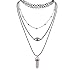 Zhenhui Multi Layers Tattoo Choker Necklace 3pcs Set Vintage Stretch Quarz Necklace Elastic Henna Gothic Punk Elastic Women Jewelry Set (Pink)