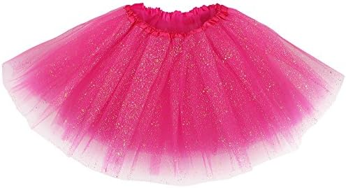 AshopZ Women's Classic 3 Layered Tulle Dress Up Tutu Skirt with Sparkling Sequin