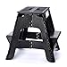 Acko 2-in-1 Dual Purpose Folding Step Stool Two Step Ladder Durable Plastic Folding Stool with Pedal Easy Storage 15 Inches Height 300 lbs Capability Black