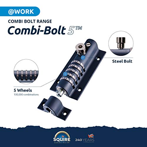 SQUIRE Combination Locking Bolt. Unique Patented Recodeable Combination