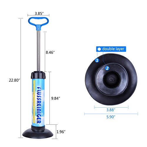 Samshow - Toilet Plunger Powerful Manual Multi Drain Plunger Suitable for Bathtubs,Toilets, Showers (Blue)