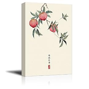 Water Painted Plums on a Branch with Chinese Writing