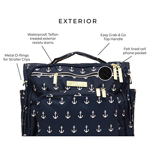 JuJuBe B.F.F Multi-Functional Convertible Diaper Backpack/Messenger Bag, Nautical Collection - The Admiral