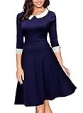 Miusol Women's Formal Polo Neck Navy Style Party Swing Dress