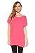 Women's Tunic Top Long Length with Loose Fit, Short Kimono Sleeve, By Red Hanger