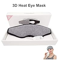 Pragovle Portable Heat Compress Moist Steam 3D Eye Mask, USB Sleep Mask for Relieve Eye Stress, Adjustable Temperature&Time Control, for Puffy Eyes, Dry Eyes, Tired Eyes (3D Heat Steam Mask)