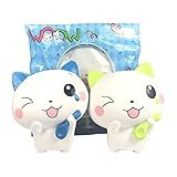 SCENTED and SLOW RISE Spoon Cat! + Bonus Squishy from Jenna Lyn! (Complete Set (Blue and Green!))
