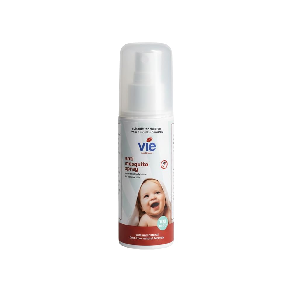 Vie Anti Mosquito Deet Free Spray – All-Natural, Safe, and Effective Anti-Mosquito Spray for Babies and The Whole Family – Chemical Free Formulation 100ml Bottle