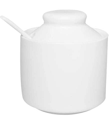 Azucarero De Cerámica Dowbom Con Tapa Y Cuchara - Tarro Para Azúcar, Especias O Café, 300 Ml, Apto Lavavajillas