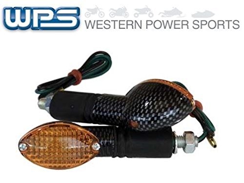 Motorcycle 12 Volt Turn Signals Carbon Fiber Motorbike Scooter Moped Custom