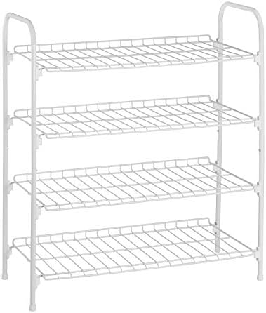 Honey-Can-Do 4-Tier White Metal Shoe Rack