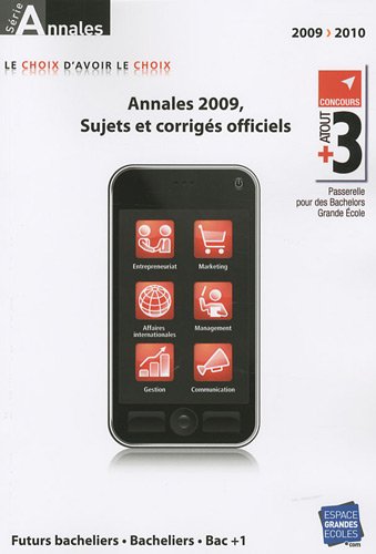 Annales ATOUT + 3, concours 2009