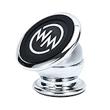 Top Rated Magnetic Cell Phone Car Mount – Universal Magnetic Car Mount for Cars, Boats, Uber Cell Phone Holder | Strong Magnet for Car | Car Phone Holder | Car Phone Mount By WhiteMountain (Silver)