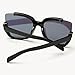 Supertrip Womens Fashion Oversized Round Square Plastic Vintage Cut-Out Flash Mirror Lens Cat Eye Sunglasses Color Black/Gold