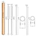 Reusable Glass Straws with Case: 4 Glass Straws + 4 Wooden Cases + 4 Cotton Cleaning Brushes + 1 Pouch, Eco Friendly 8.5 Inches Long, Portable Travel Drinking Straw for Personal Use (4 Glass Straws)