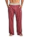 Balanced Tech Men's Solid Cotton Knit Pajama Lounge Pants - Burgundy Heather Grey - Medium