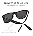 Bemkia Sunglasses Men Women Polarized Retro Classic UV 400 Protection 54 MM (23 Matte Frame With Rivets/Black Non-MirrorLens, 54)