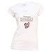 Women's MLB Logo and Rhinestone Text White T-Shirt