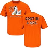 Cleveland Football Fans. Don't be a D!ck (Anti-Steelers). Orange T-Shirt (Sm-5X) (Short Sleeve, Large)
