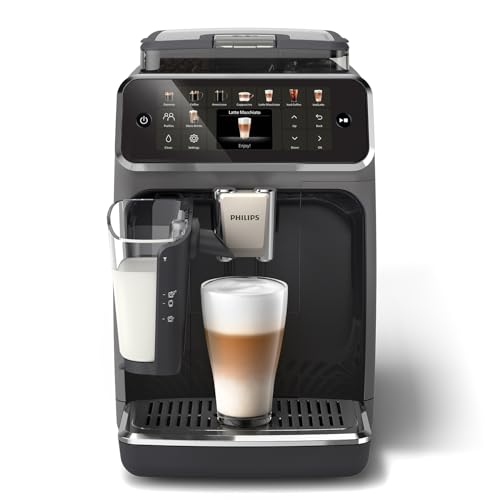 Serie 5500 Macchina per Espresso Completamente Automatica - 20 caffè Caldi e con Ghiaccio, Sistema LatteGo Veloce da Pulire, 40% Più Silenziosa con SilentBrew, QuickStart, Grigio (EP5544/50)