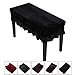 Monkeysell Piano Stool Chair Bench Cover Pleuche Decorated with Macrame Fringes 75 35cm for Piano Dual Seat Bench Universal (black)