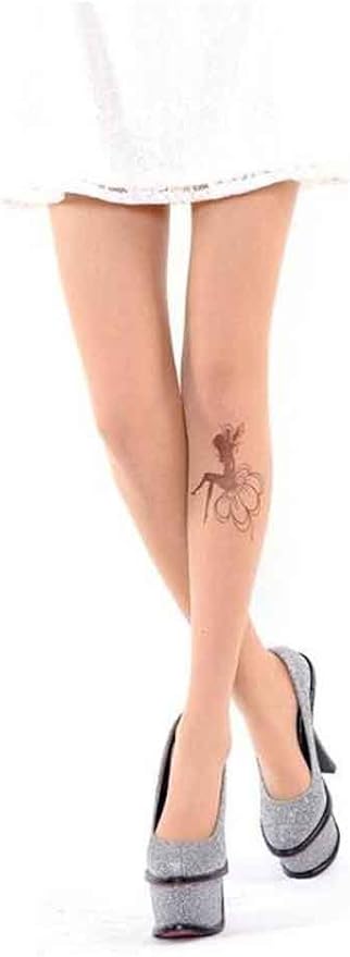 Qinlee Collant Calze Al Ginocchio Calze Al Ginocchio Tattoo Naked Collant Calze Di Seta Con Diverso Modello Estate Nylon Stil C Medium Amazon It Casa E Cucina