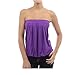 YYW Women Strapless Pleated Tube Top Shirt,Sleeveless Stretchy Tunic Shirt for Women