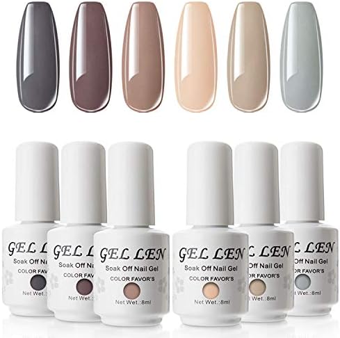 Gellen ジェルネイル カラージェル 6色セット ポリッシュタイプ Led対応 Uv メイルオーダー くすみブラウン系