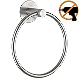 Wangel Strong Adhesive Towel Ring, Patented Glue + 3M Self-Adhesive, Stainless Steel, Brushed Finish