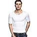 Odoland Men's Body Shaper Slimming Shirt Tummy Vest Thermal Compression Base Layer Slim Muscle Short Sleeve Shapewear, White M