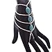 Boho Trendy Slave Hand Chain Simulated Turquoise Bracelet for Women