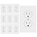 ETERMTT 15A Decorator Receptacle Outlet, Standard Duplex Electrical Wall Outlet, Tamper-Resistant with Wall Plate Cover, Kids Safety Proof, White,UL listed,10 Pack