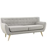 Mid Century Modern Style Sofa / Love Seat Red, Grey, Yellow, Blue - 2 Seat, 3 Seat (Grey, 3 Seater)