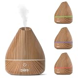PureSpa Natural Aromatherapy Oil Diffuser  Ultrasonic Mister with 200ml Water Tank, Wood-Grain Accents and Soft Color-Changing Lights