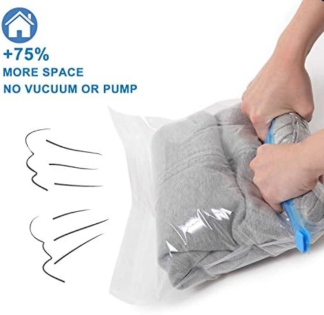Small Space Saver Bags No Vacuum or Pump Needed | Storage | Garment | Travel | (5 Packs,M,14''20'' + 5 Packs,L,16''20'')