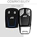 kwmobile Car Key Cover for Audi - Silicone Protective Key Fob Cover for Audi 3 Button Car Key Smart Key (only Keyless Go) - Black/Blue