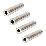 6.35mm 1/4inch TRS/TS Plug Jack Female to Female Cable Adapter Gender Changer Coupler, 4 Pack - JOLGOO