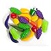 IQ Toys Deluxe Play Food Pretend Playset 35 Hard Plastic Piece Set of Grocery Kitchen Food Assortment, Cutting Board, Knives Toy for Kids, Comes in a Sturdy Plastic Container