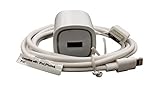 Apple iPhone 7 7 Plus 6 6S 6+ 6S+ SE 5 5S New Lightning Rapid Travel Wall Home Charger - 5 Foot 8 Pin Cable 5v / 2.1 Amp MFI Ceritified - White - Red LED