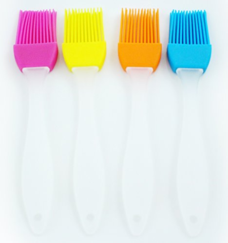 Lifestyle Dynamics Chef 6 ¾" Silicone Basting Brushes, Pastry Brushes, BBQ Brushes, Veggies Brushes, Heat Resistant, 4 Color Pack