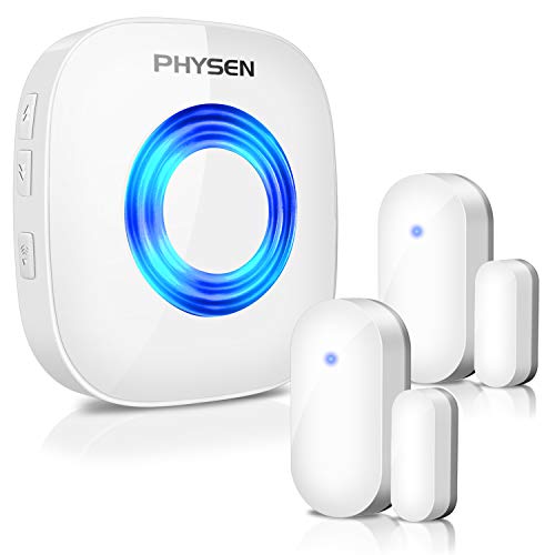 Physen Wireless Door Chime, Door Open Entry Alarm Chime Operating in Range 600 feet,52 Chimes,1 Magnetic Door Chime Sensor & 1 Plug-in Receivers for Home Security