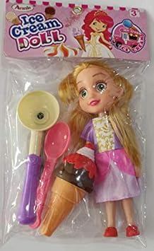 Annie Ice Cream Doll for Kid Girls 20 cm | Role Play Set | Best Gift Toy for Kids Girl | - Age 3 Years Above - Color & Design are Variant & Multicolor