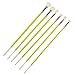 MEEDEN Artist Fan Paint Brush Set Long Handle for Oil Acrylic Painting Handmade Hog Bristle, 6 Pieces